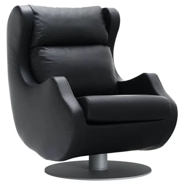 Casa Padrino luxury swivel armchair black / gray 72 x 82 x H. 96 cm - Relax Armchair - Leather Armchair - Luxury Furniture