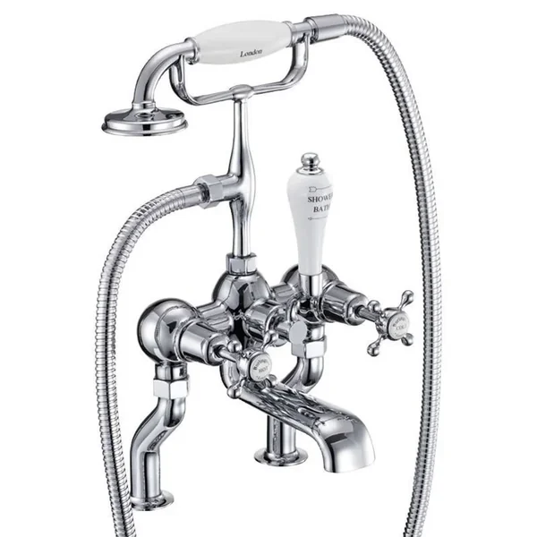 Grifo de bañera con ducha Casa Padrino - Accesorio de baño de estilo nostálgico antiguo Nostalgia de estilo antiguo